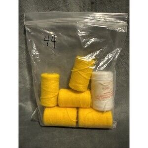 Vintage 80s 6 pc Punch Embroidery Thread Clarke's Mixed Colors Yellow Bag 44